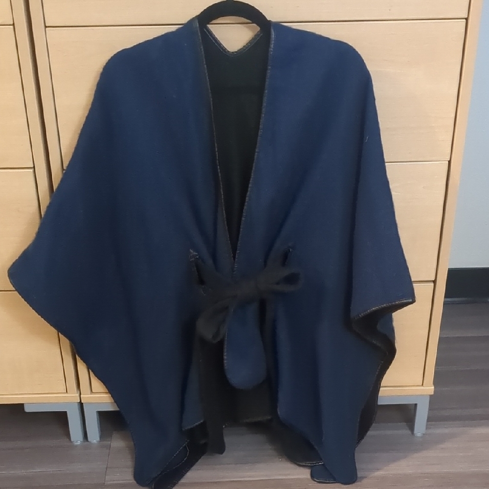 Elegant Navy Women's Cape Coat